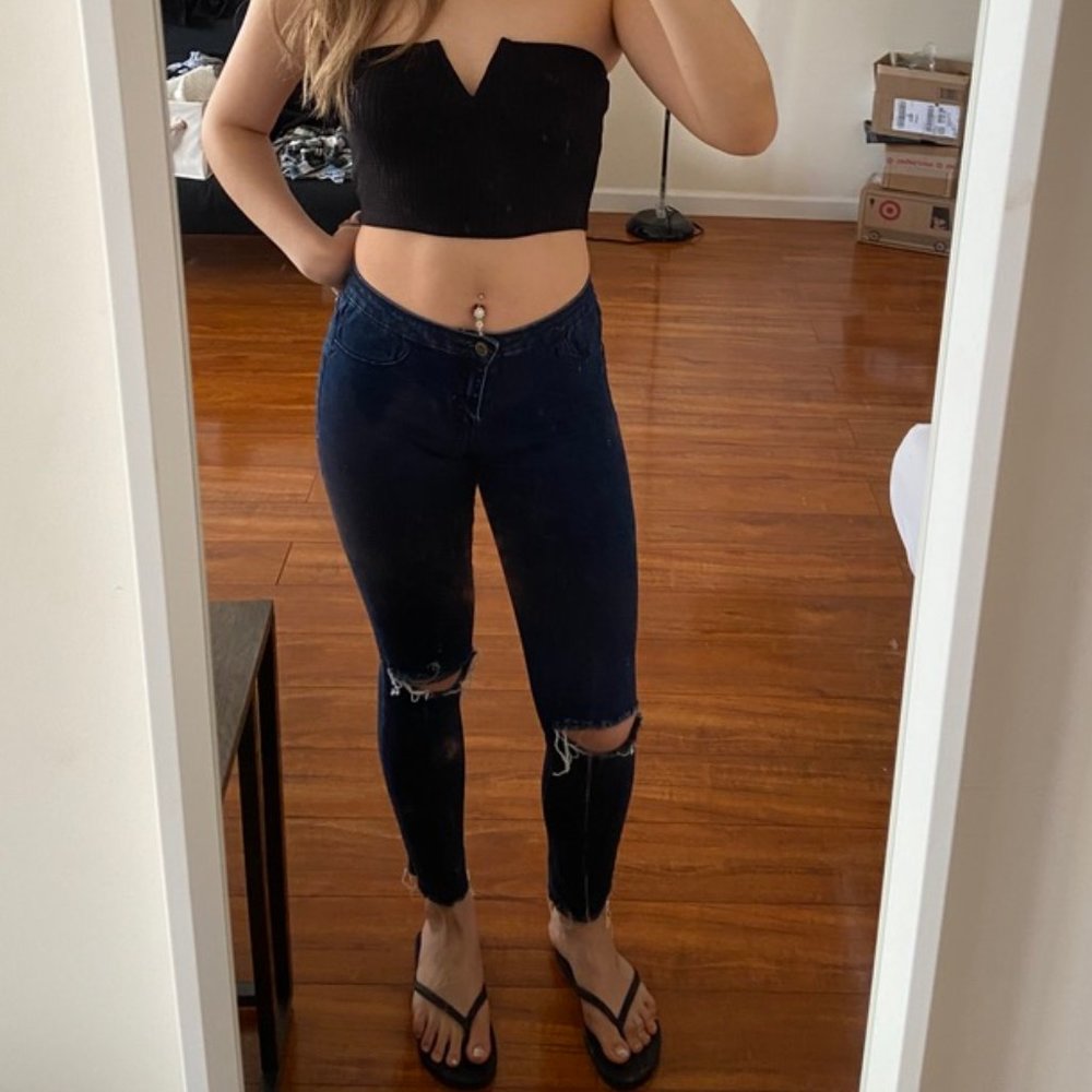 New Zara Dark Blue Denim Jeans